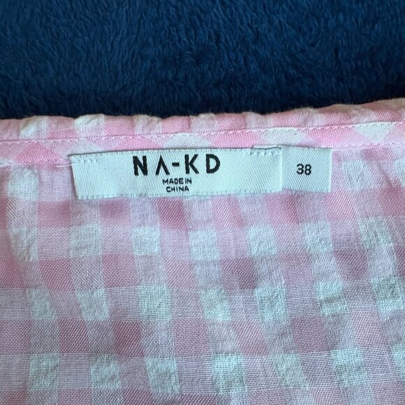 NA-KD Pink Gingham Long-Sleeved Blouse - Picture 6 of 6